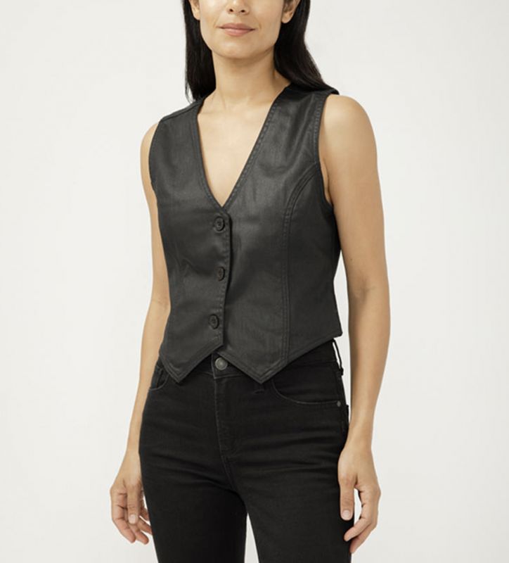 Black Coated Vest