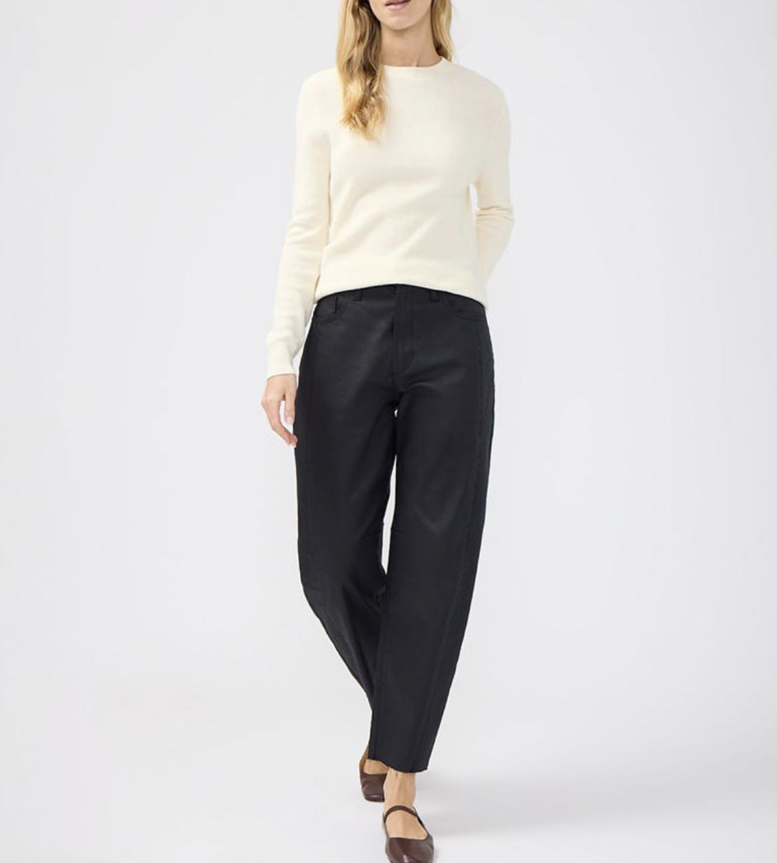 Black Barrel Coated Denim