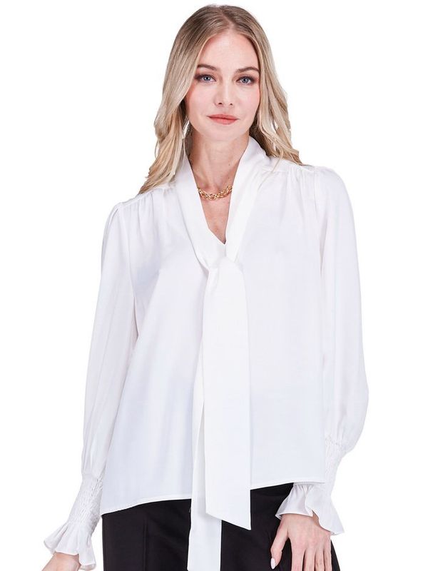 White Tie-Front Top