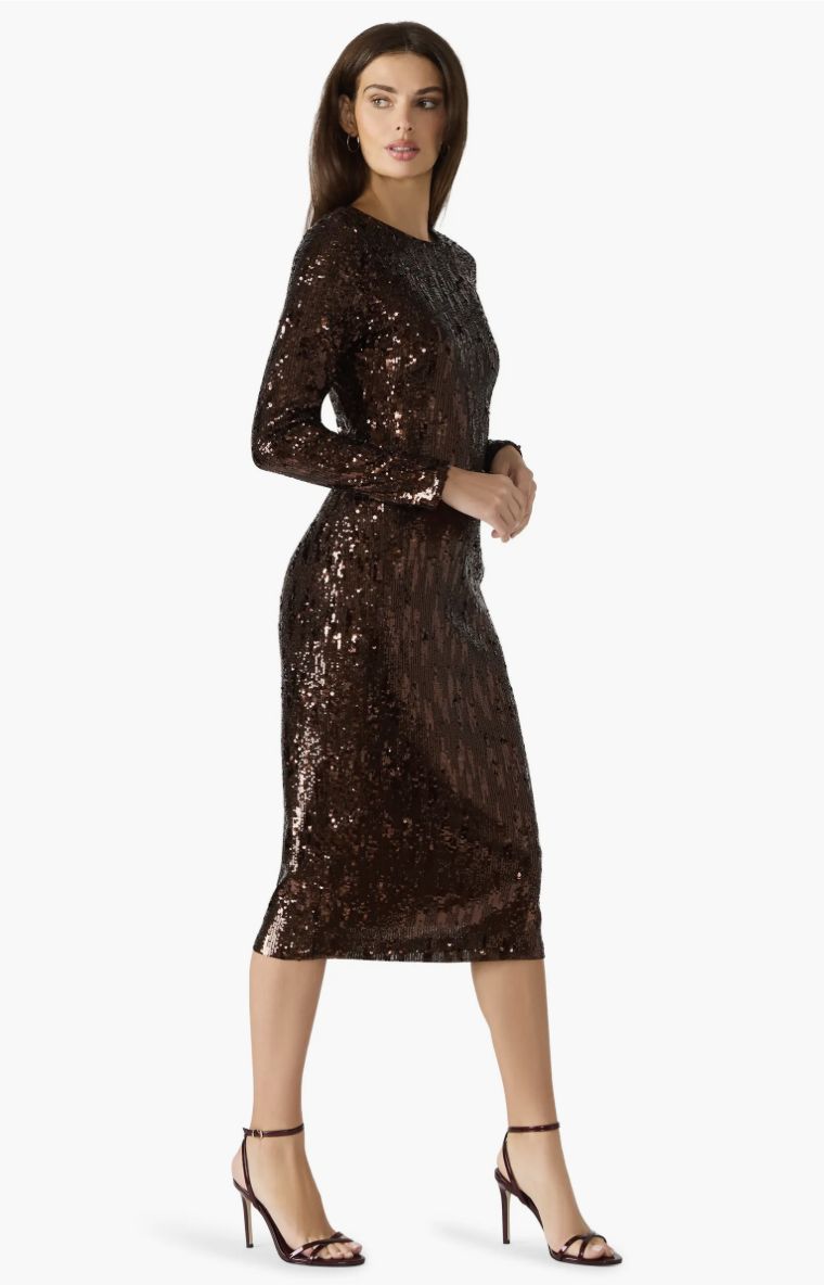 Brown Sequin Hailee Dress