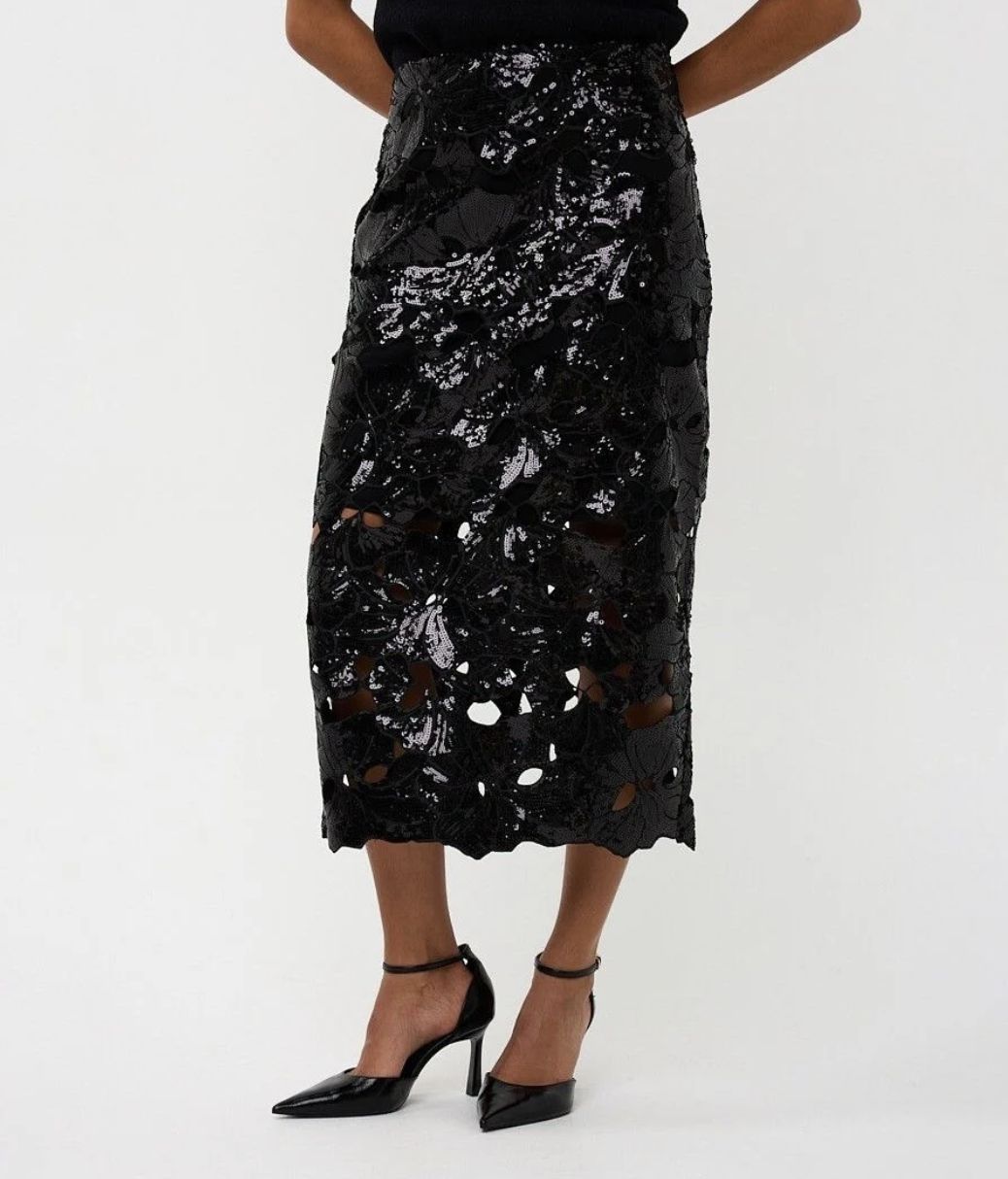 Black Sequin Skirt