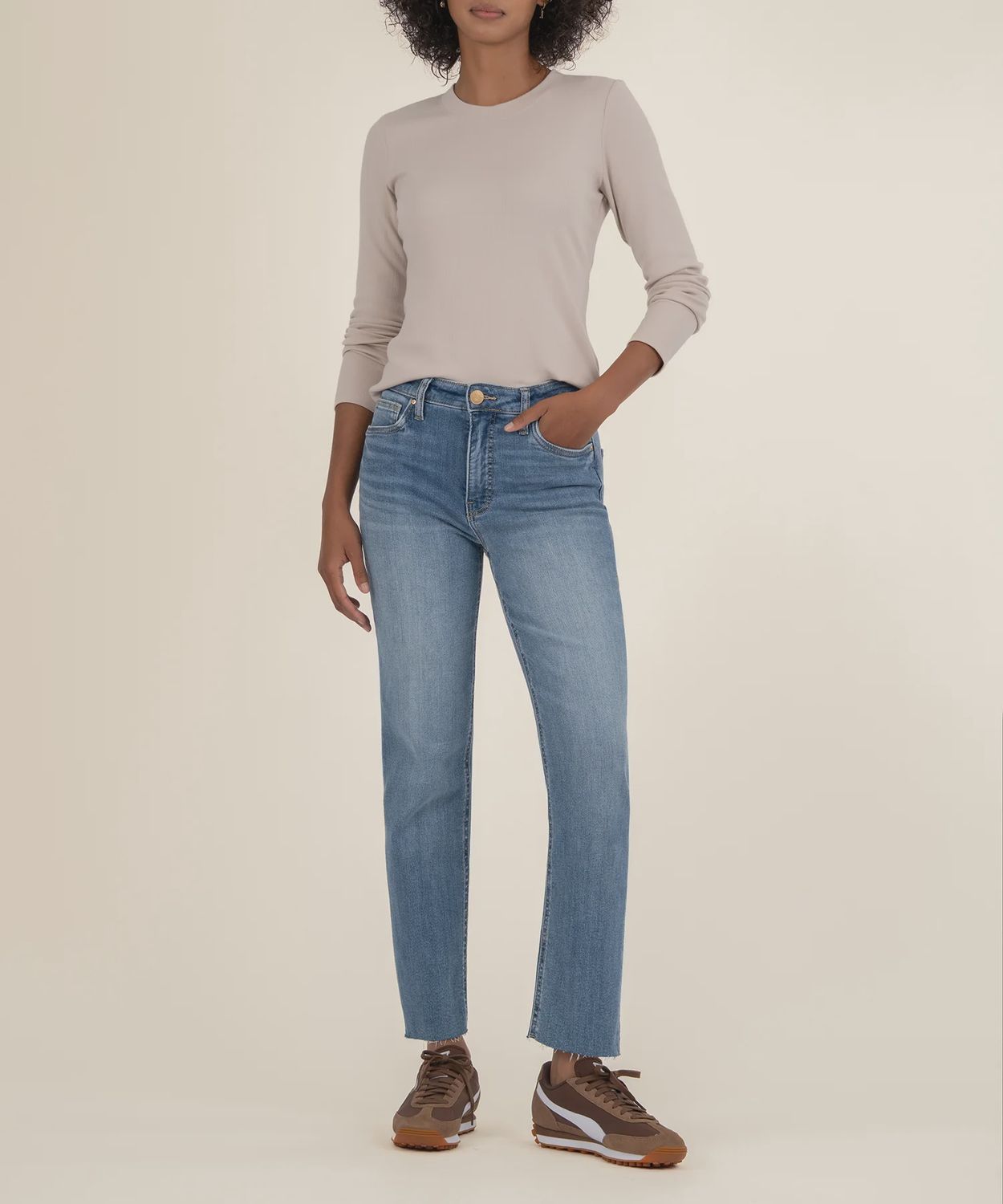 Taupe Noele Knit Rib Top