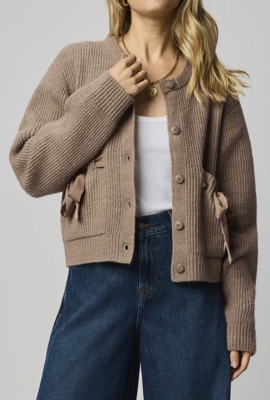 Oak Satin Tie Cardigan