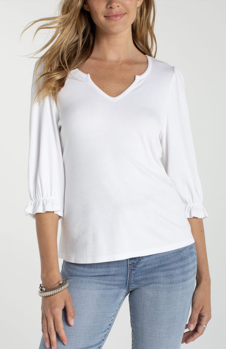 Off-White SS Ribbed Top