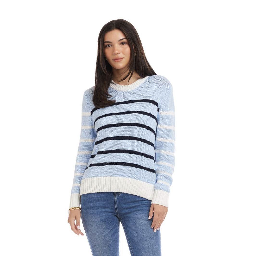 Blue Stripe Crew Sweater