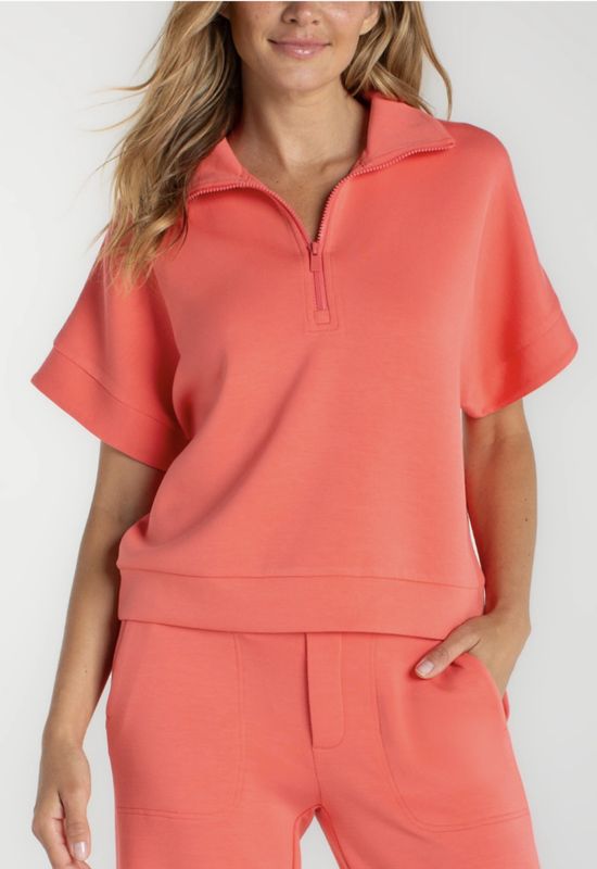 Coral 1/2 Zip Popover