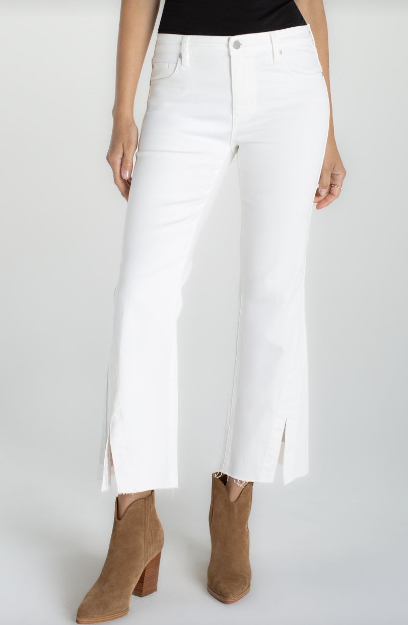 27" White Hannah Crop Flare
