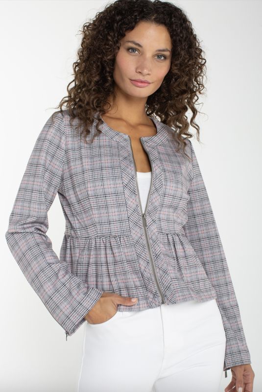 Plaid Peplum Jacket