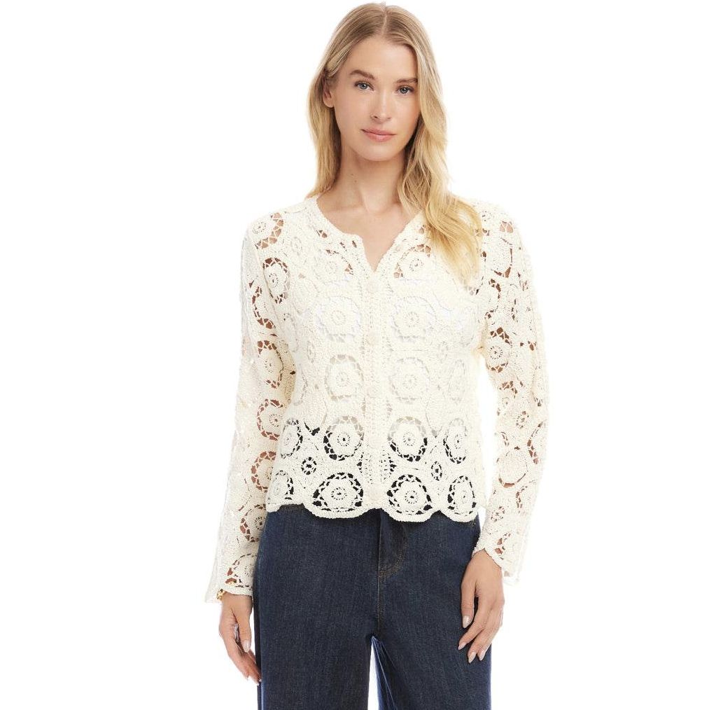 Ivory Crochet Soft Jacket
