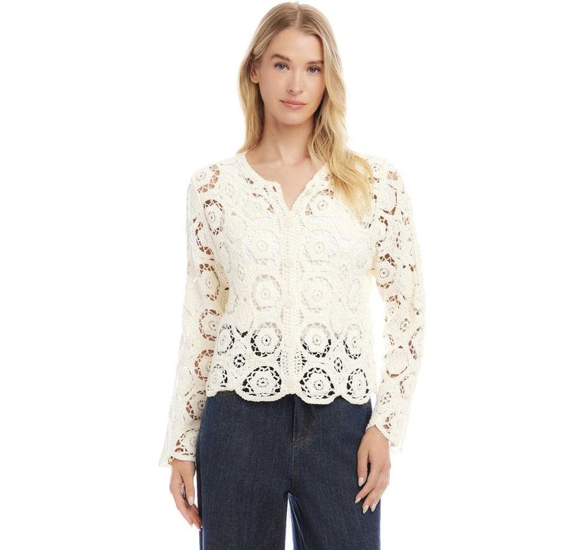 Ivory Crochet Soft Jacket