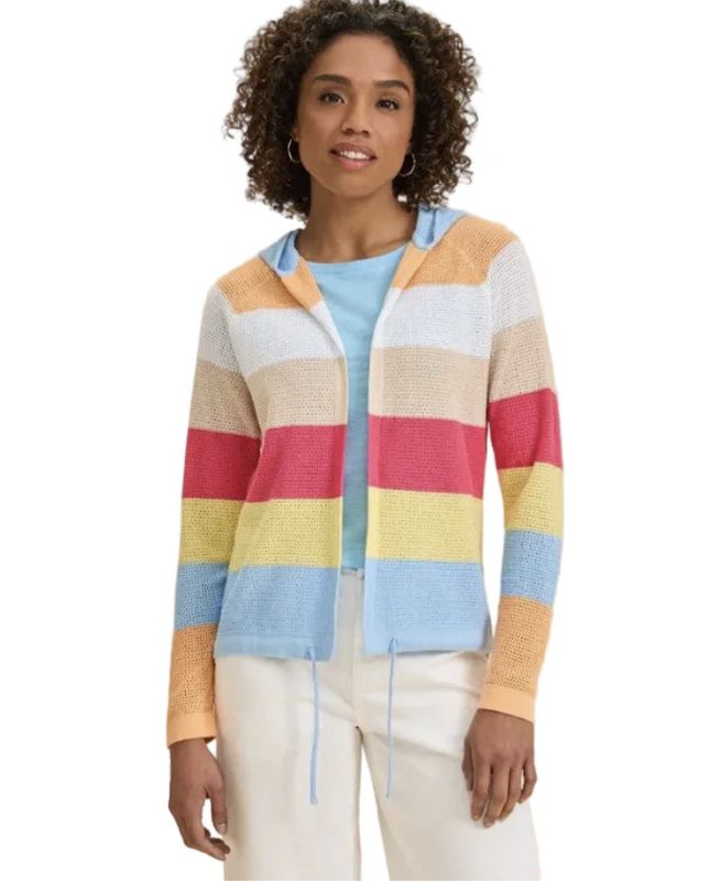 Stripe Pointelle Cardigan