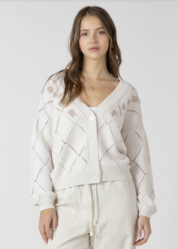 Natural Embroidered Cardigan