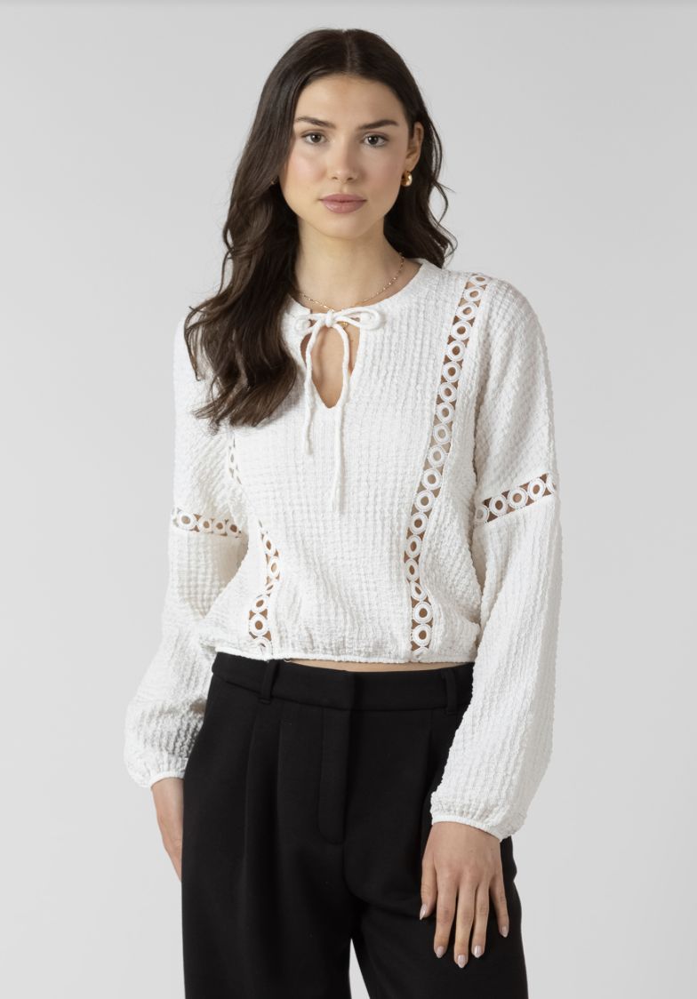White Textured Blouse