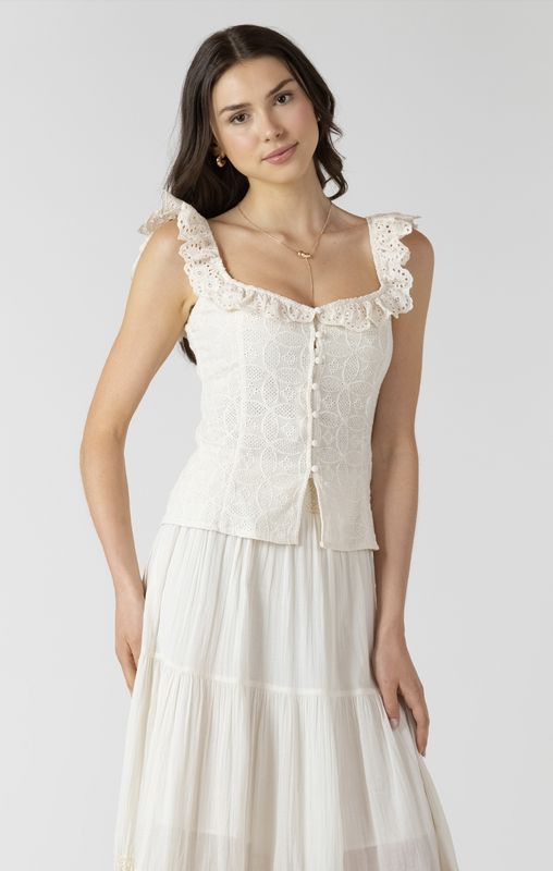 Ecru Eyelet Tank