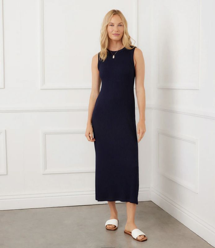 Navy Ribbed Dress