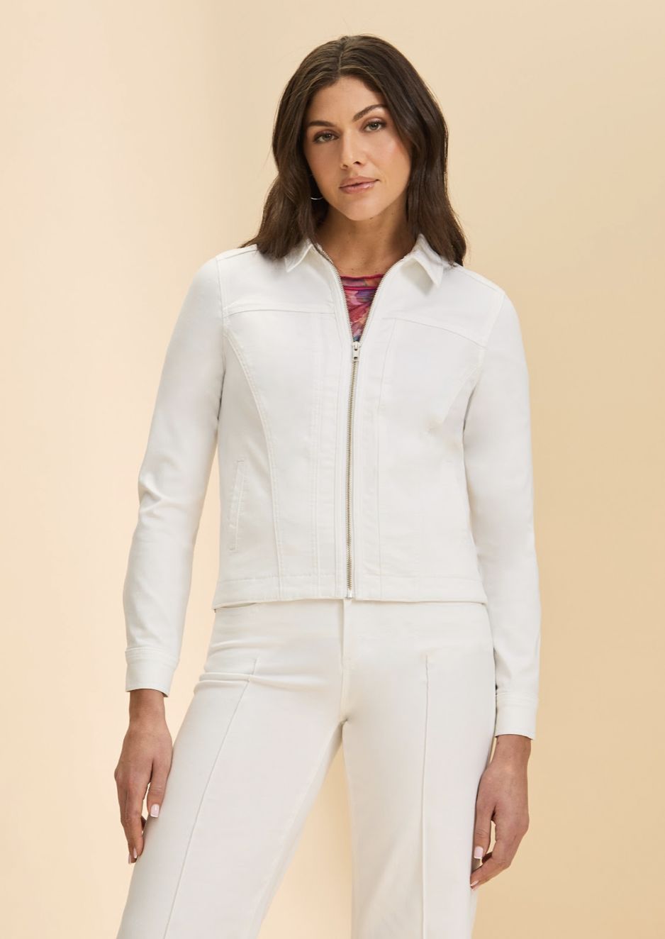 White Moto Zip Jacket