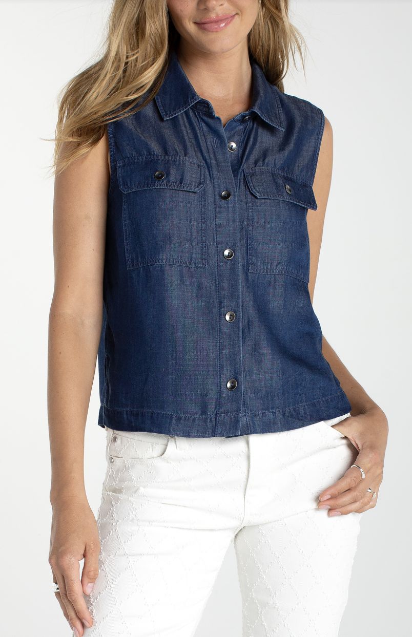 Denim Button-Up Tank