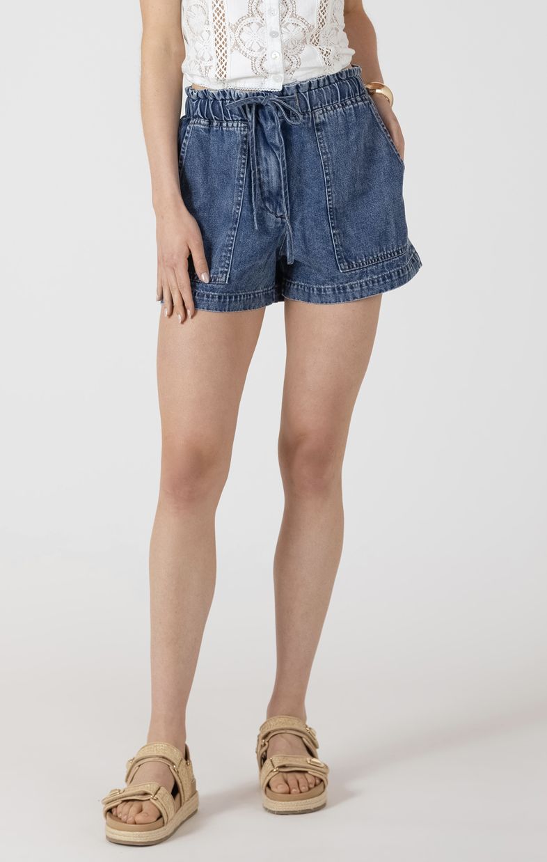Denim Drawstring Shorts