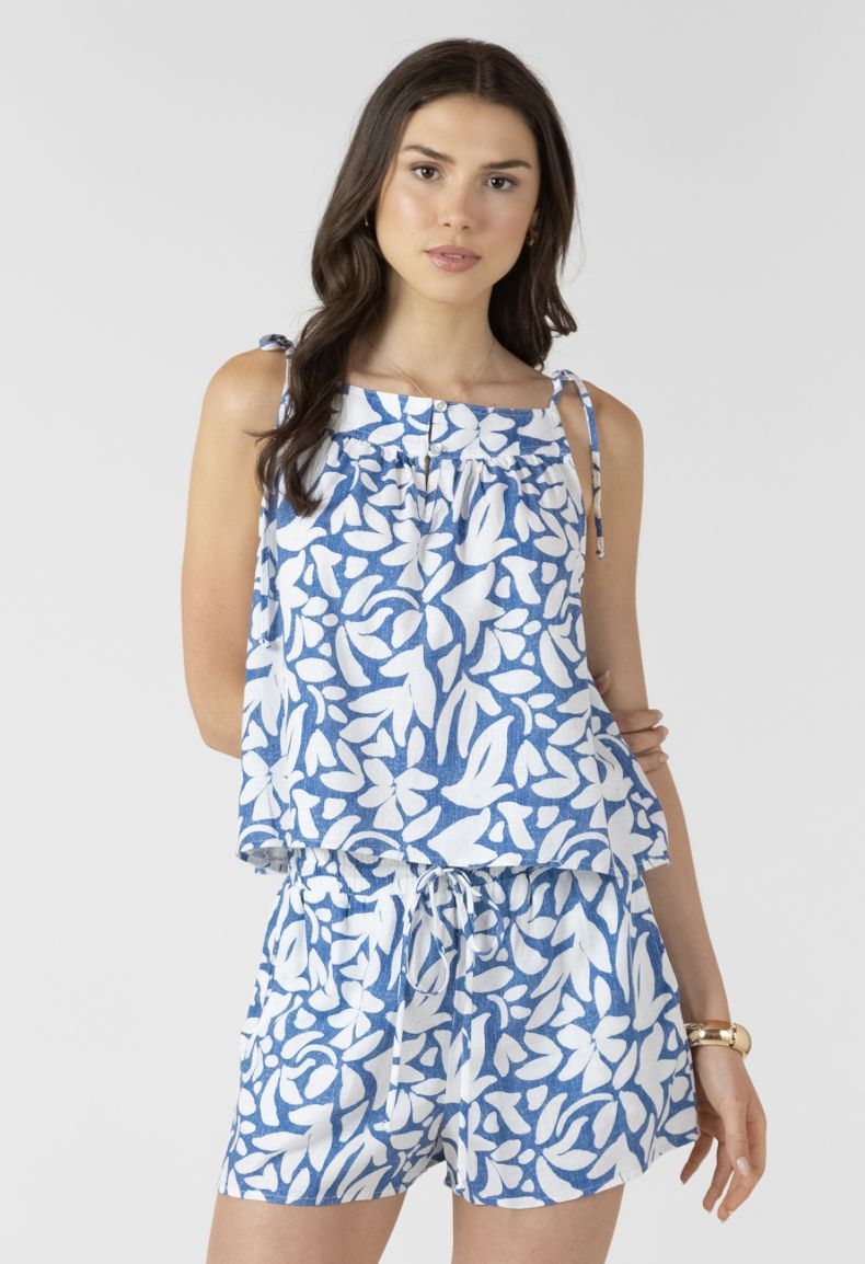 Blue/White Floral Tank