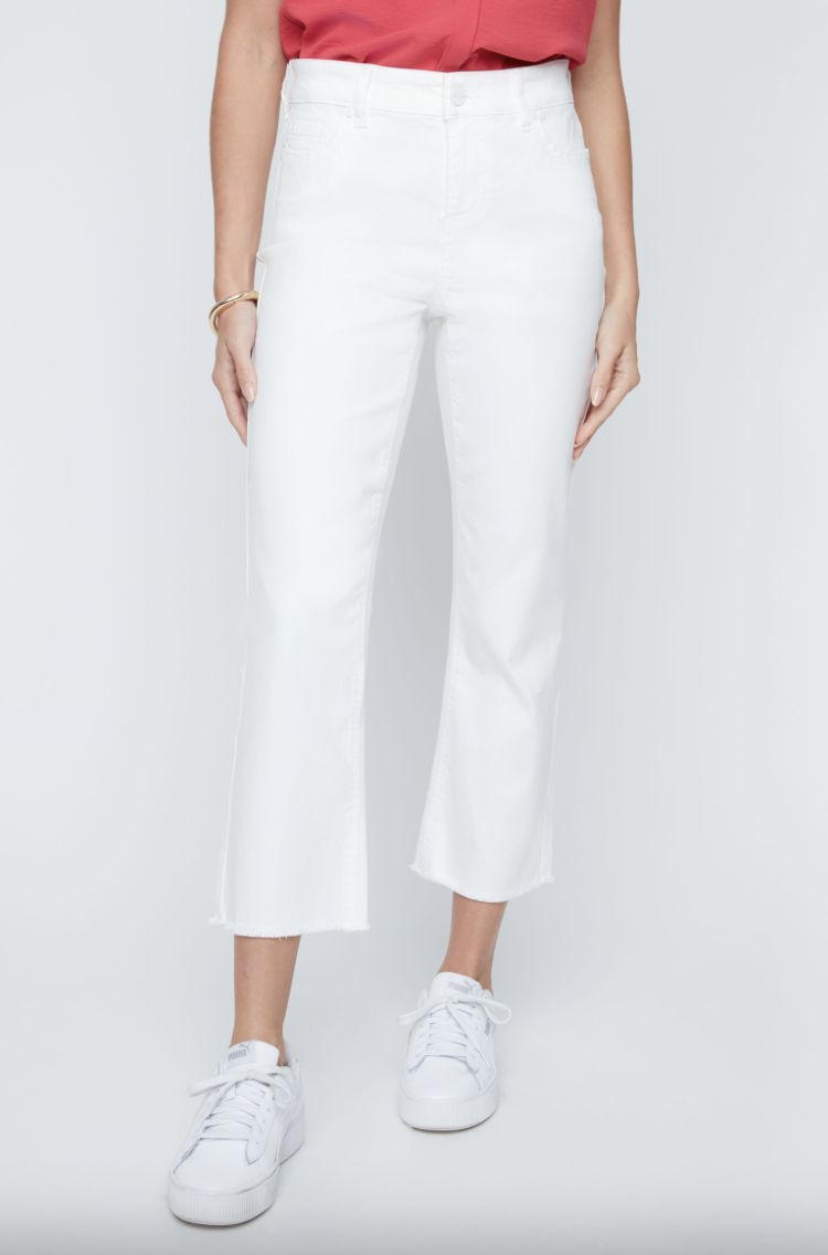 White Woven Crop Pant