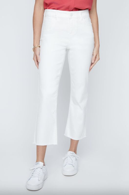 White Woven Crop Pant