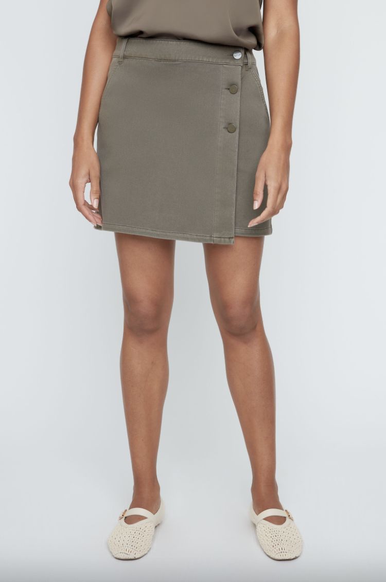 Khaki Denim Skort