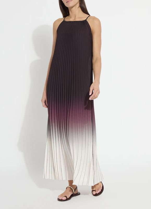 Pleated Chiffon Maxi Dress