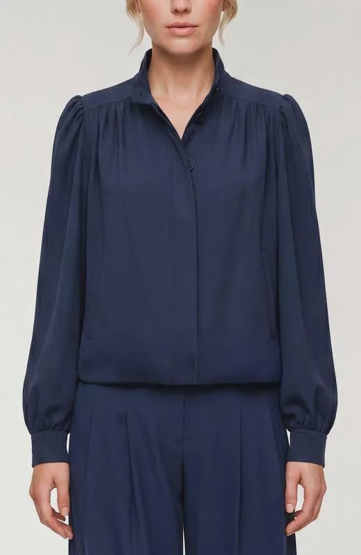 Oxford Puff-Sleeve Jacket