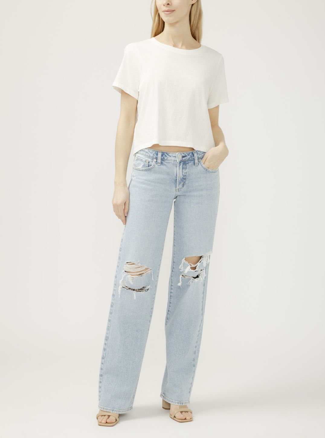 Loose &amp; Low Barefoot Jean