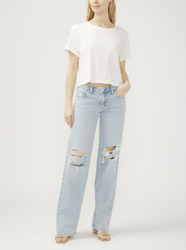 Loose &amp; Low Barefoot Jean