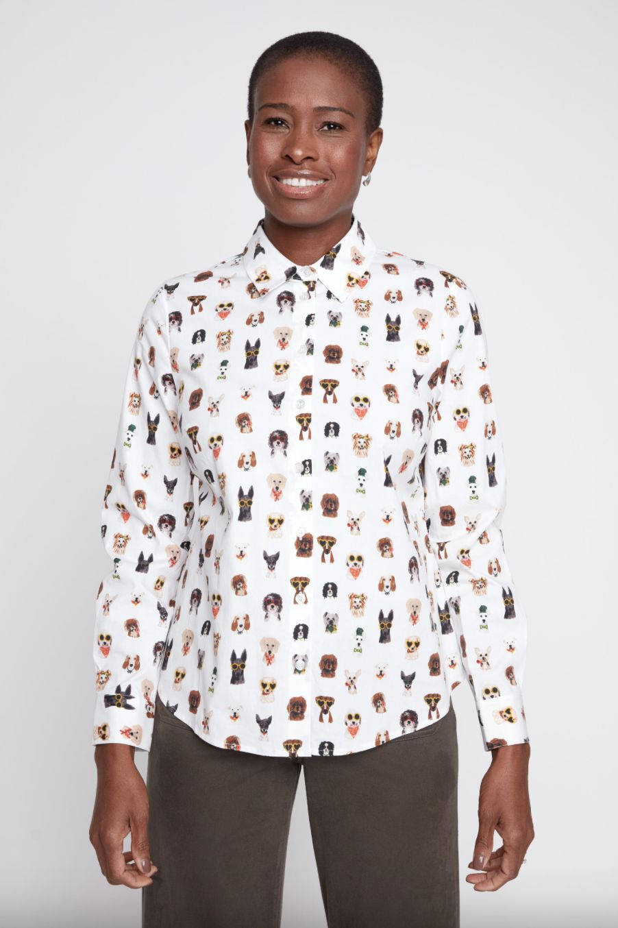 Cream Doggie Button-Down