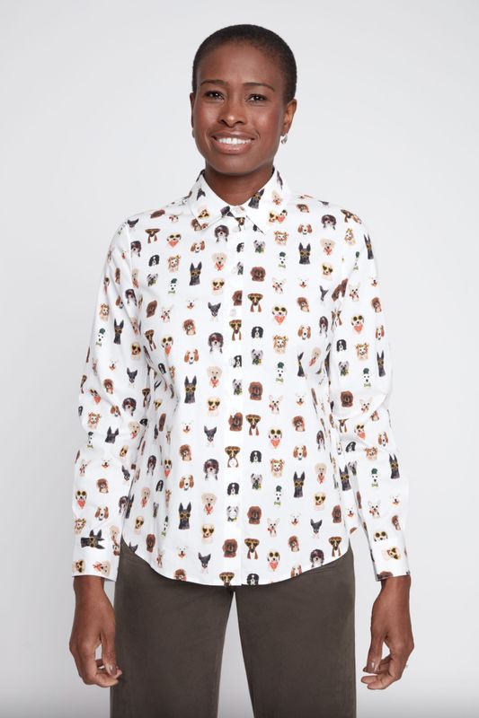 Cream Doggie Button-Down
