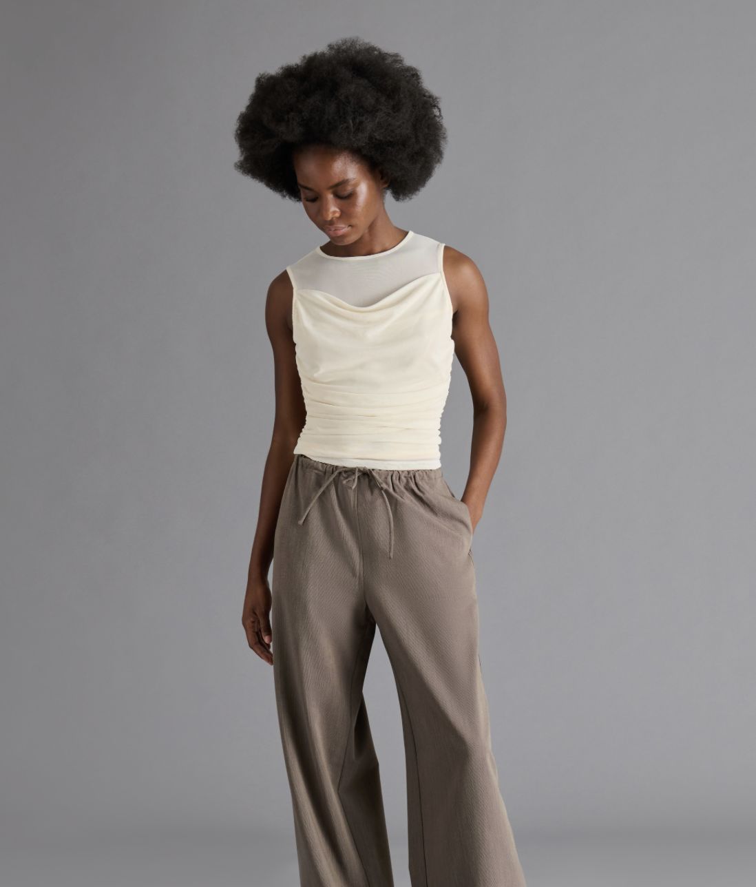 Cream Roman Knit Top