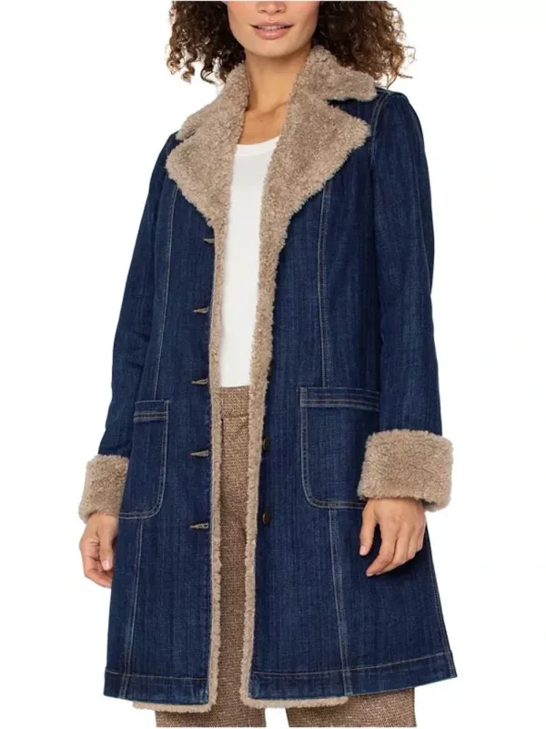 Sherpa Denim Long Jacket