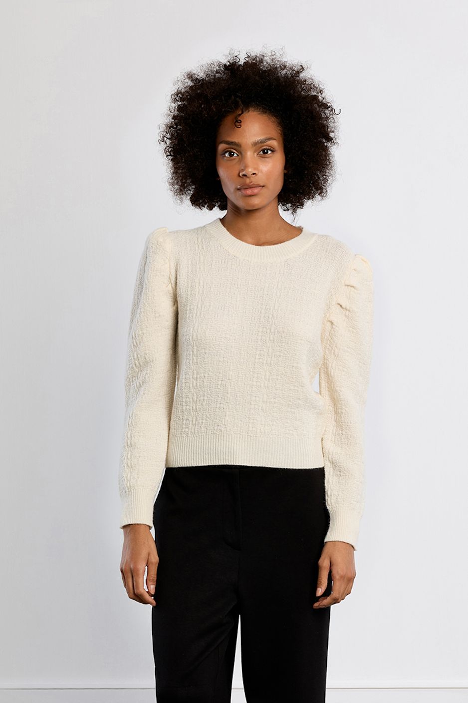 Textured Cream Sweater
