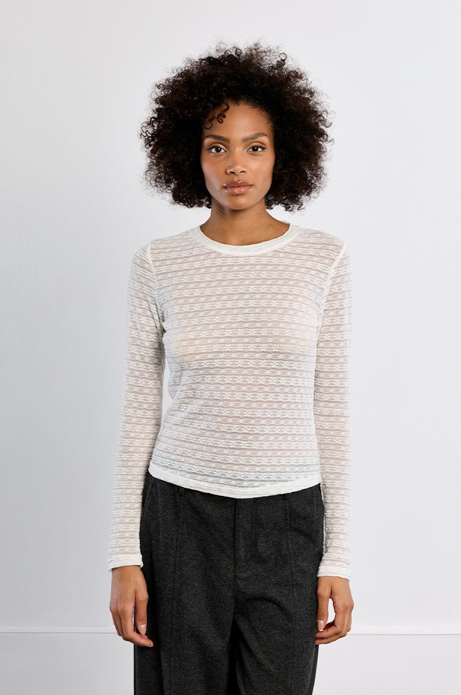 White Lace LS Top