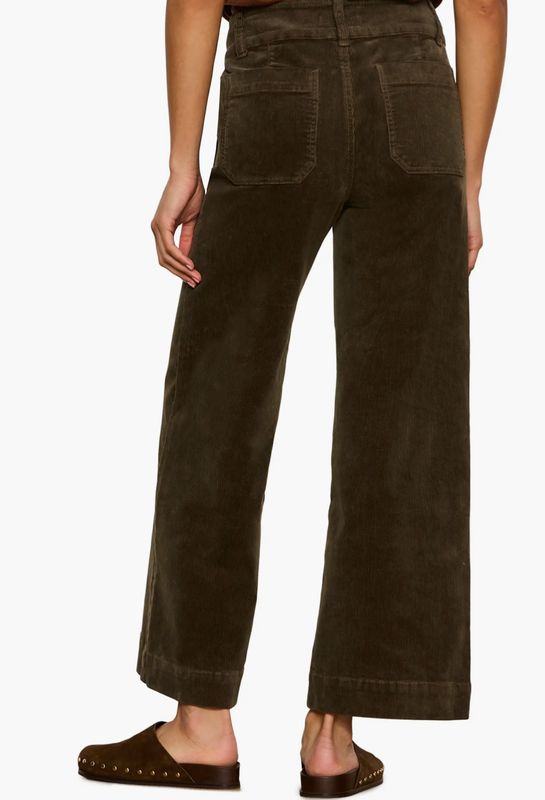 Olive Chelsea Wide Leg Corduroy