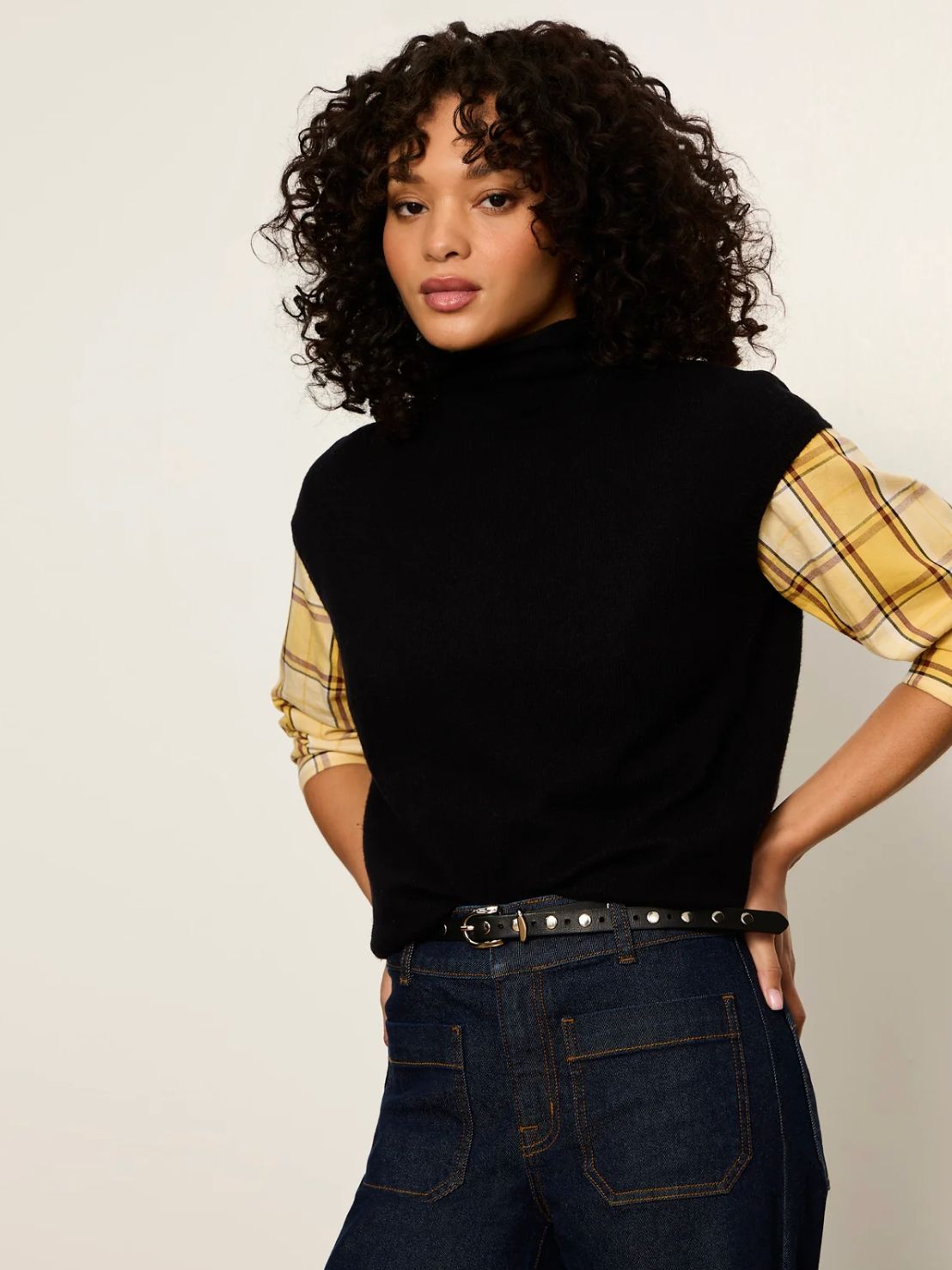 Blk Mock Neck Sweater