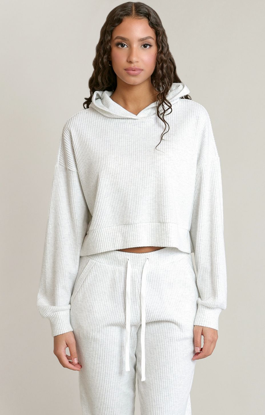 Heather Soft Ribbed Hoodie