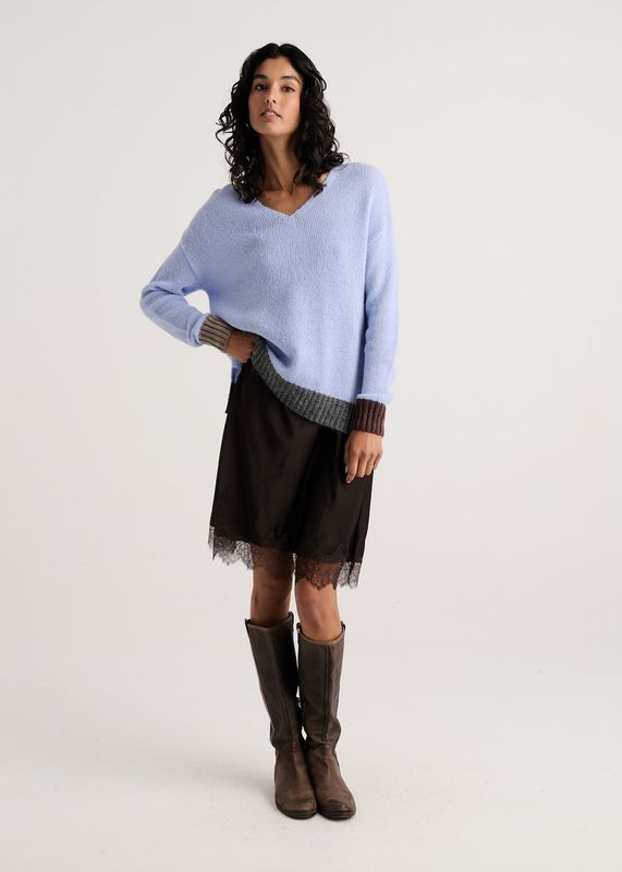 Cornflower V-Neck Sweater