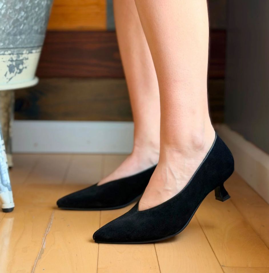 Blk Suede Clapton Heel