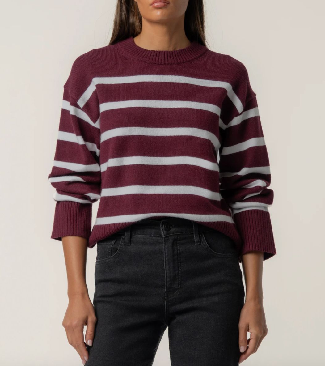 Bordeaux Stripe Knit Sweater