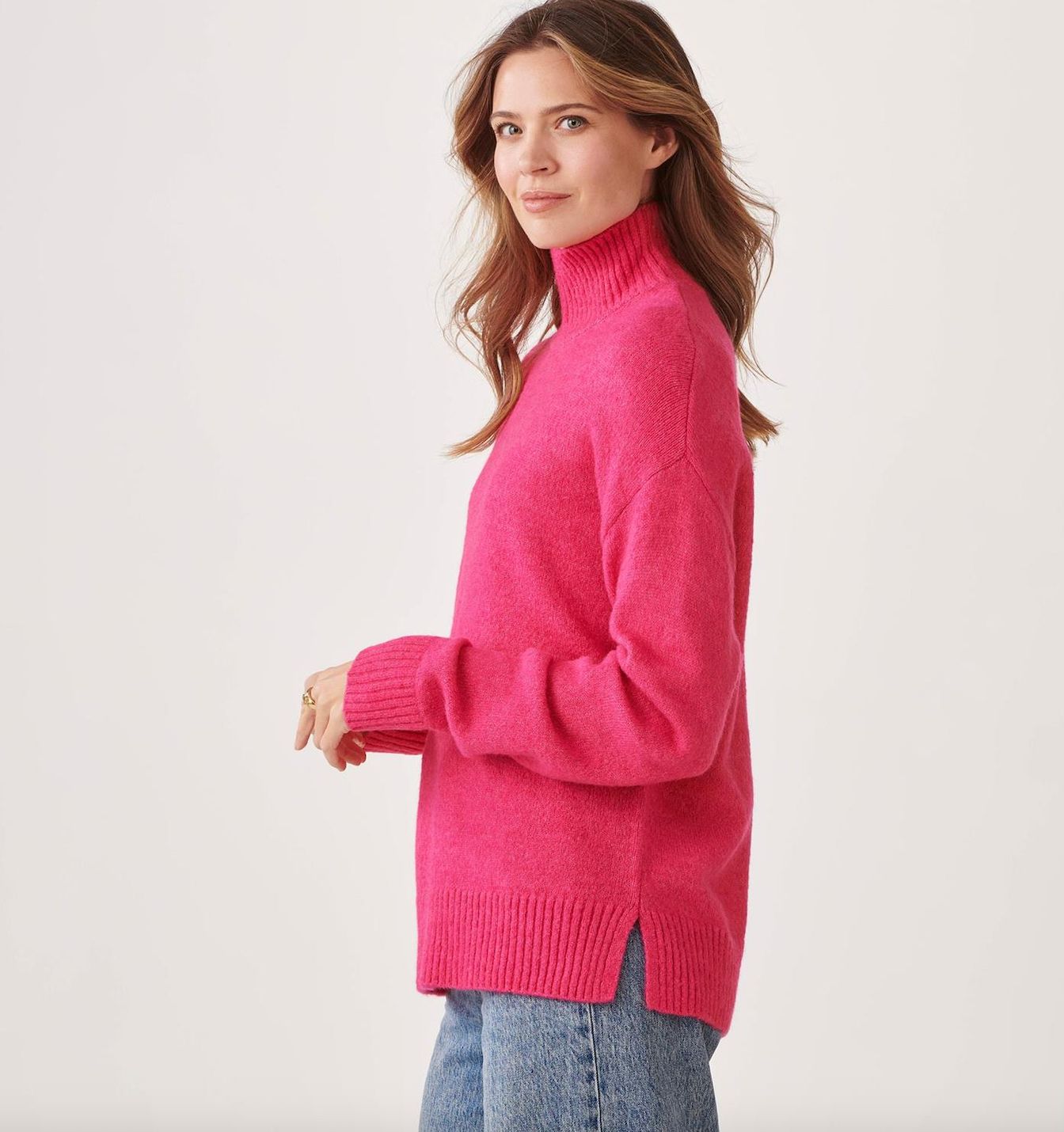 Pink Mock Neck Sweater