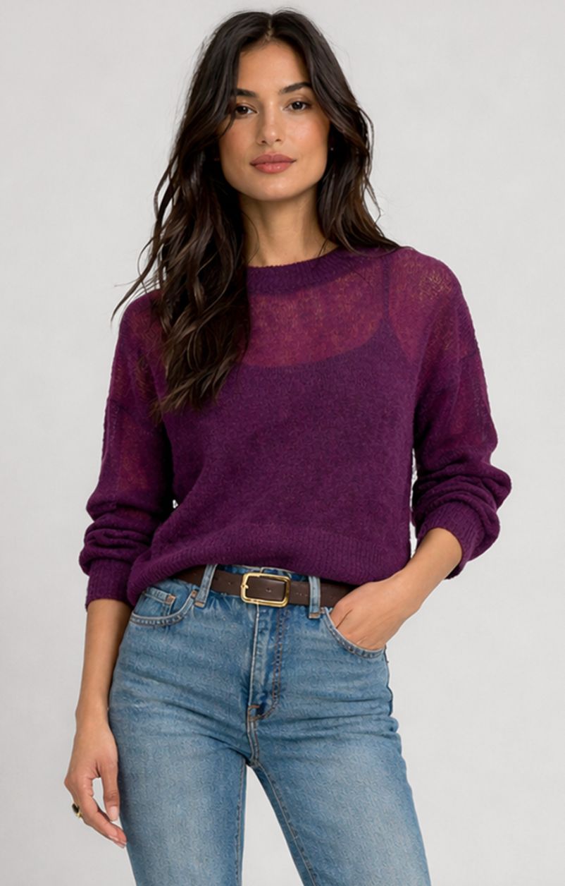 Plum Sheer Sweater