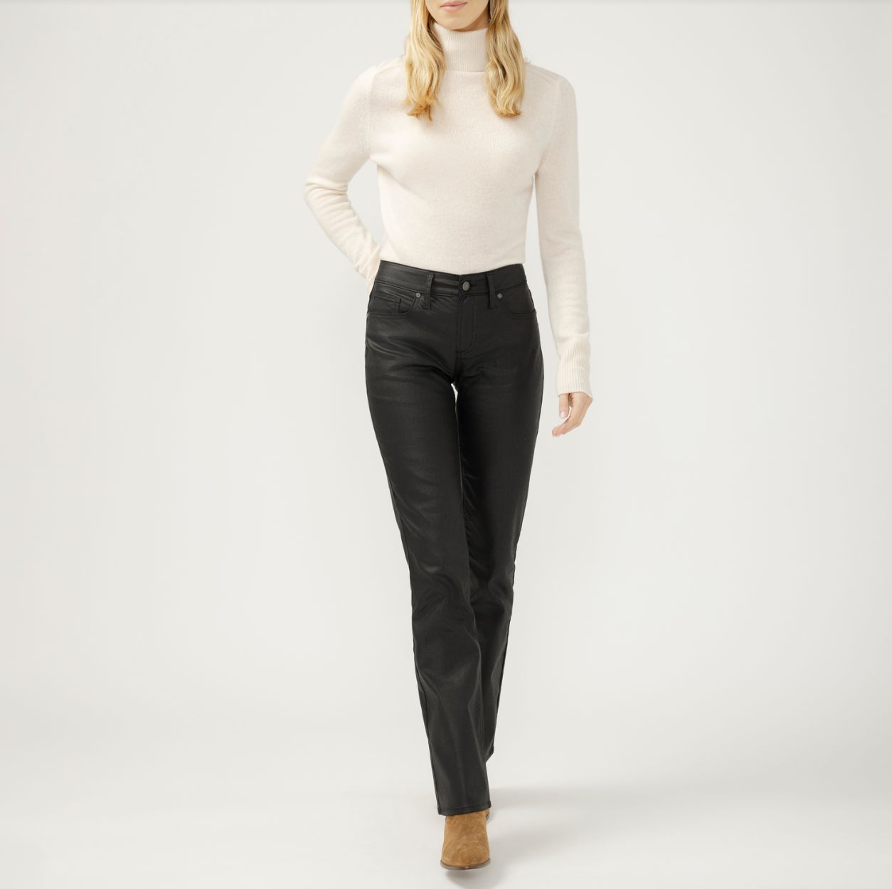 Blk Coated Suki Slim Boot