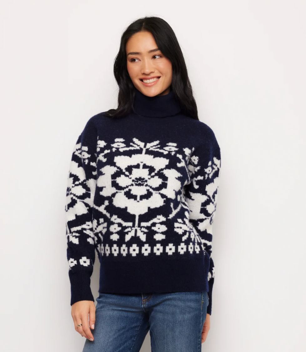 Navy Jacquard Sweater
