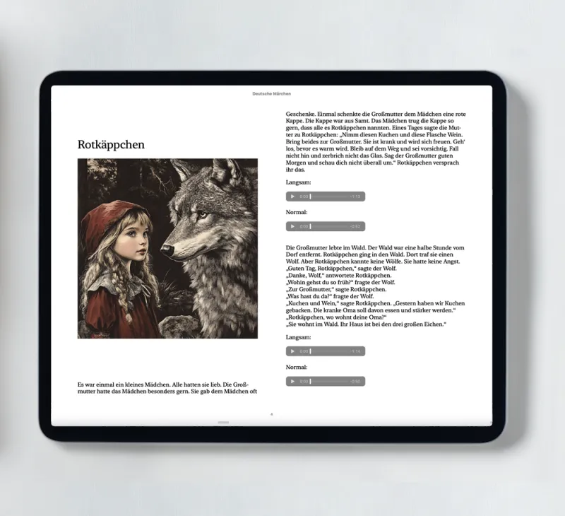 ⭐ Nur Audio-Ebook für Leseförderung mit Leseband und Lese-Karaoke mit 18 Deutschen Märchen