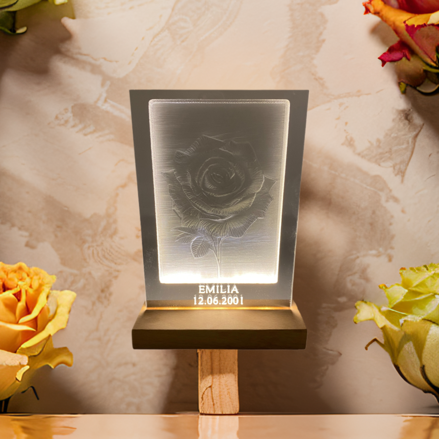 Acrylglas Bild Geburtsblume Juni Acrylglas Bild Geburtsblume Juni "Rose"