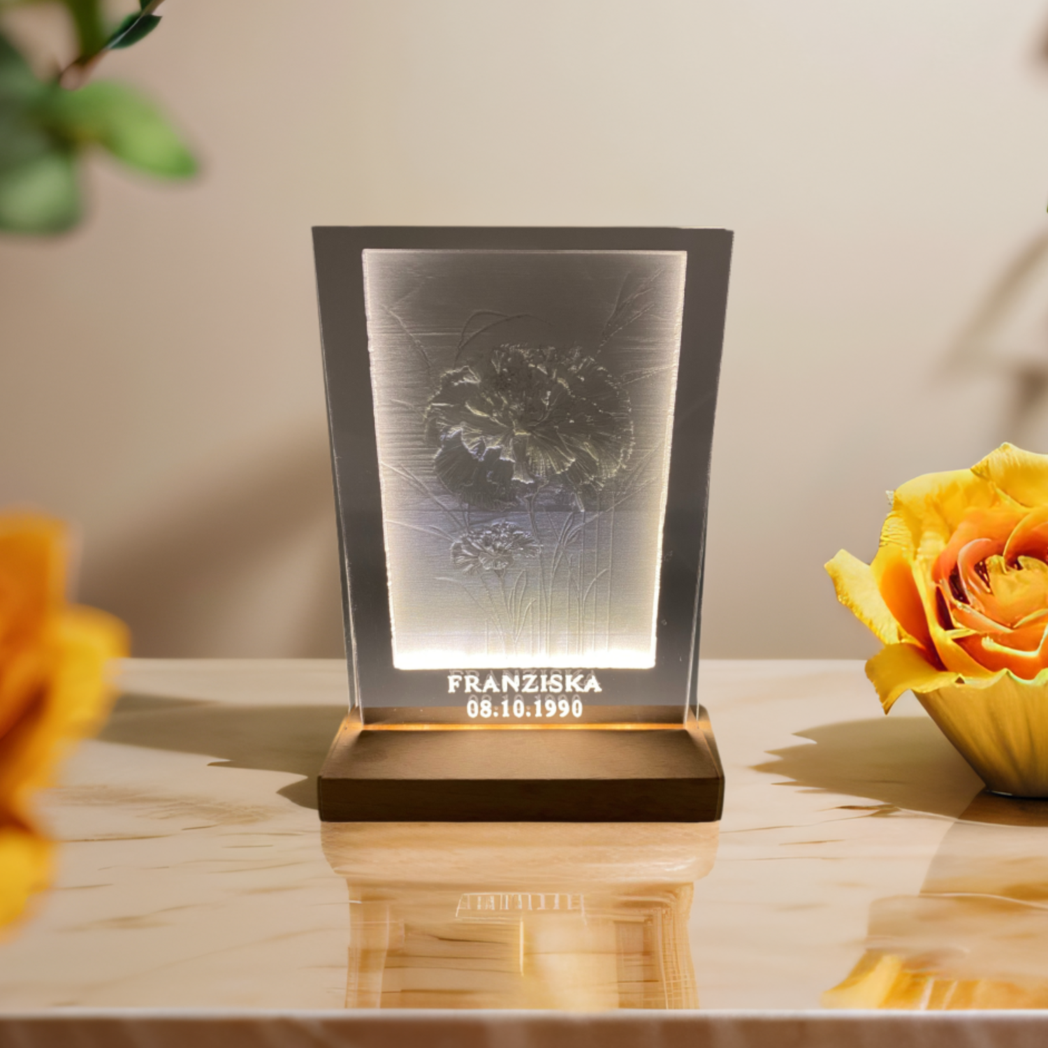 Acrylglas Bild Geburtsblume Oktober "Ringelblume"