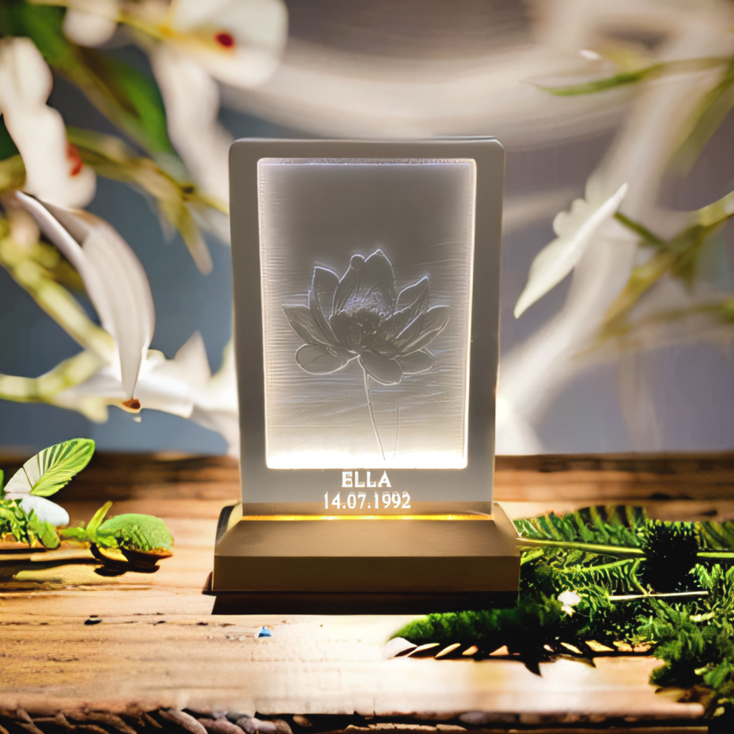 Acrylglas Bild Geburtsblume Juli "Lotus"